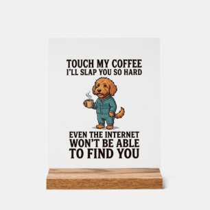 Funny Coffee Dog Vintage Engraving Shirt Design_1 Acrylic Sign