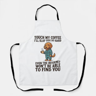 Funny Coffee Dog Vintage Engraving Shirt Design_1 Apron
