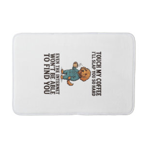 Funny Coffee Dog Vintage Engraving Shirt Design_1 Bath Mat