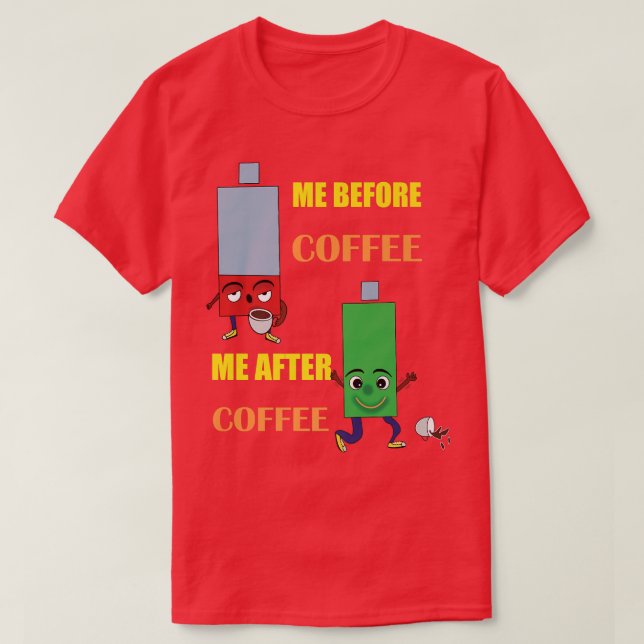Funny Coffee Drinking Energetic Caffeine for Men A T-Shirt (Design Front)