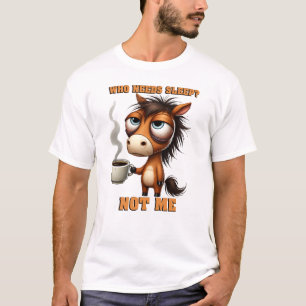 Funny coffee drinking horse T-Shirt