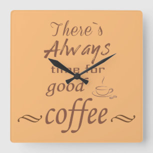 Funny coffee drinks quotes caffeine drinking square wall clock