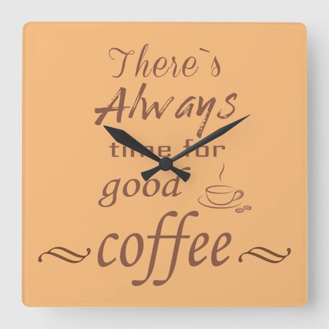 Funny coffee drinks quotes caffeine drinking square wall clock (Front)