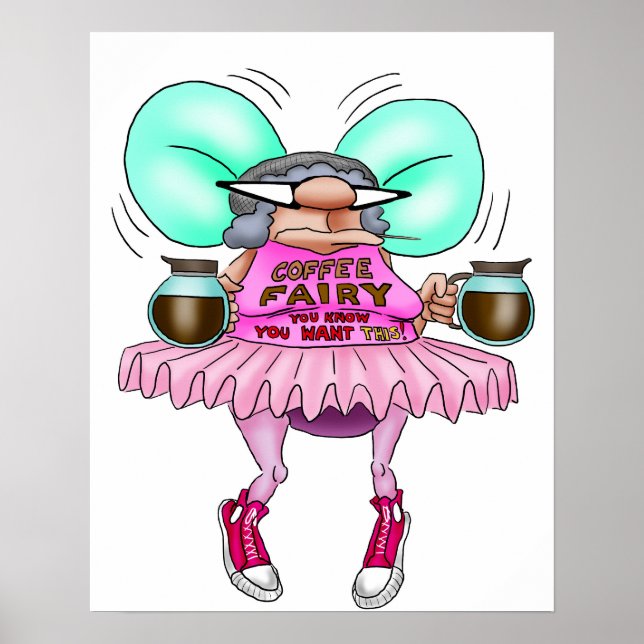 Funny Coffee Fairy Poster Spectickles (Front)