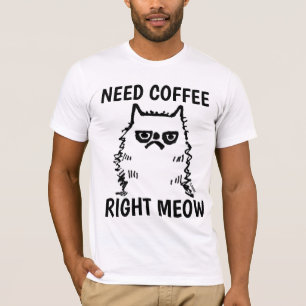 Funny Coffee Grumpy Cat T-shirts