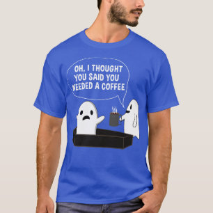Funny Coffee Halloween Ghost Coffee Drinker Coffee T-Shirt