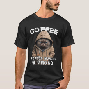 Funny Coffee Humour Sarcastic Cat Pullover Hoodie