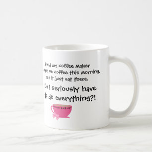 Funny Coffee Jokes Girly Coffee Cup Pink Bow