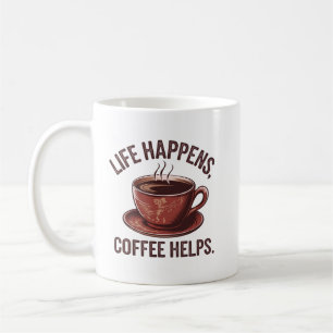 Funny coffee life word art mug