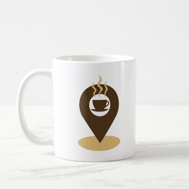 Funny coffee location icon  mug (Left)