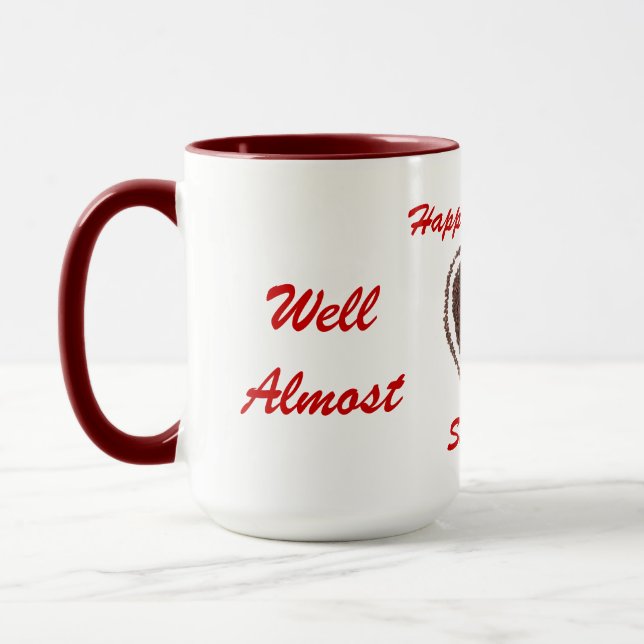 Funny coffee & love heart Valentines Mug (Left)