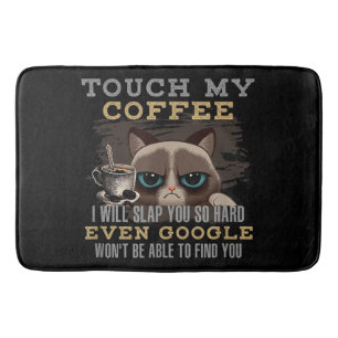 Funny Coffee Lover - Cat Humour Bath Mat