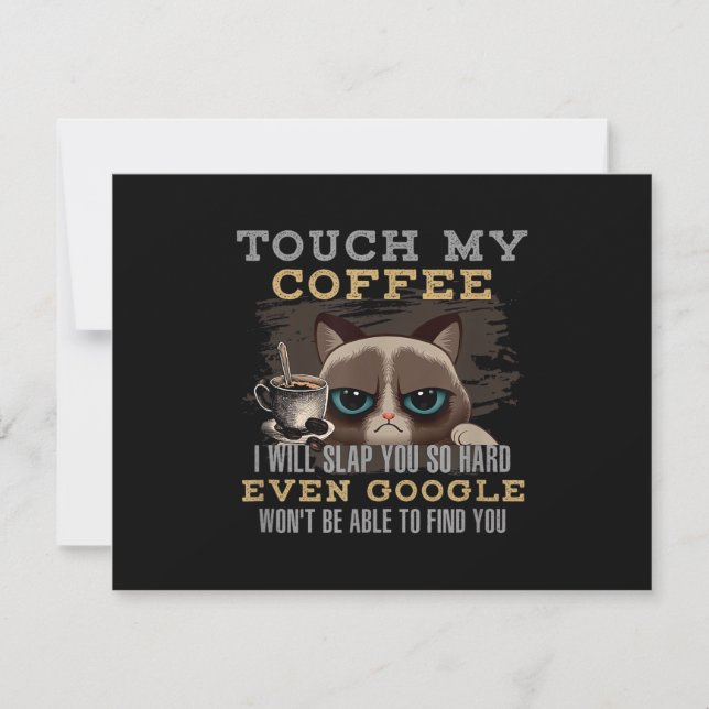 Funny Coffee Lover - Cat Humour Save The Date (Front)