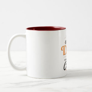 Funny Coffee Lover Dad Design Two-Tone Coffee Mug