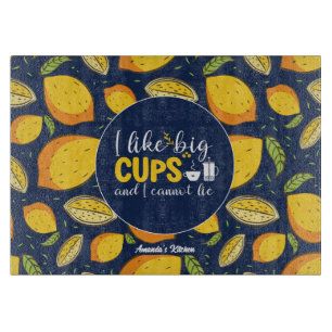 Funny Coffee Lover Pun Vintage Retro Lemon Pattern Cutting Board