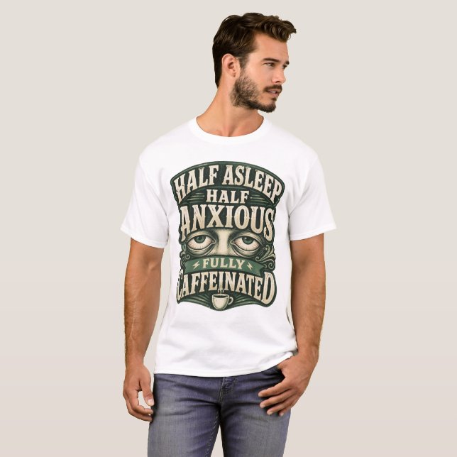 Funny Coffee Lover Retro Design T-Shirt (Front Full)