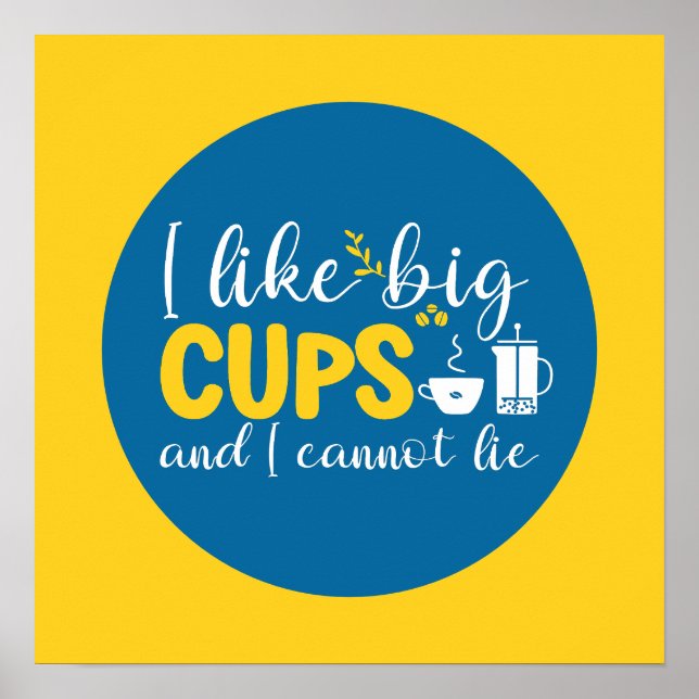 Funny Coffee Lover Typography Retro Kitchen Art Poster (Front)