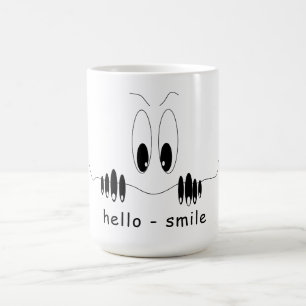Funny Coffee Mug Curiosity Eyes - Smile