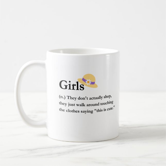 Funny Coffee Mug for Shopaholic Girls  (Left)
