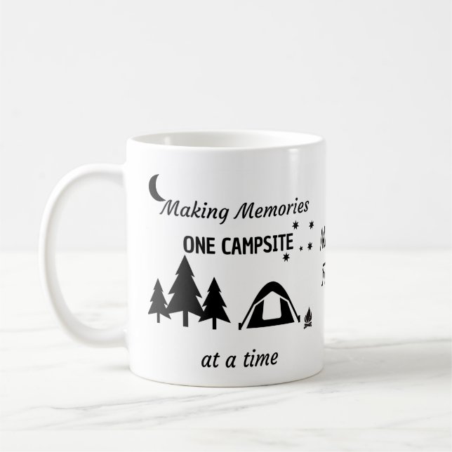 Funny Coffee Mug, Personalised Camping Coffee Mug (Left)
