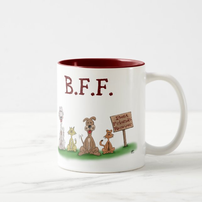 Funny Coffee Mugs: Best Friends Forever Two-Tone Coffee Mug (Right)