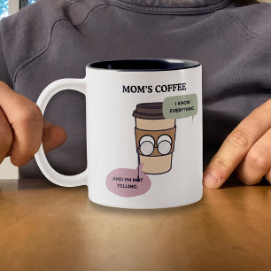 Funny Coffee Mum Secret Knowledge Quote Two-Tone Coffee Mug