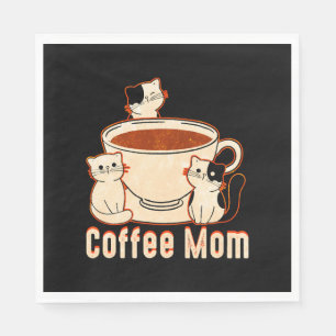 Funny Coffee Mum with Cat Napkin