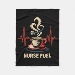 Funny Coffee Nurse Ekg Nurses Energy Caffeine Love Fleece Blanket