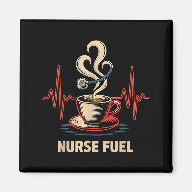 Funny Coffee Nurse Ekg Nurses Energy Caffeine Love Magnet (Front)