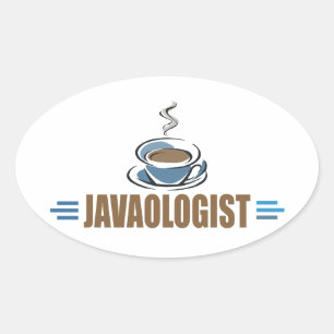Funny Coffee Oval Sticker