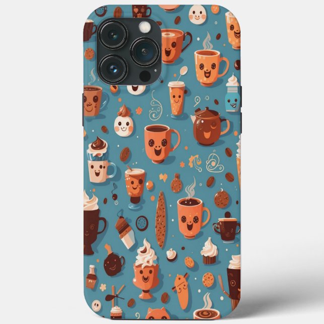 Funny Coffee Pattern Case-Mate iPhone Case (Back)
