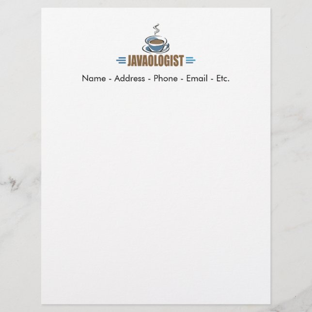 Funny Coffee Personalized Letterhead (Front)