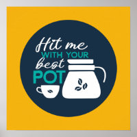 Funny Coffee Pun Typography Art Retro Colour