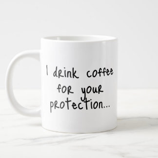 Funny Coffee Quote | Sarcastic Gift Idea | Minimal Large Coffee Mug
