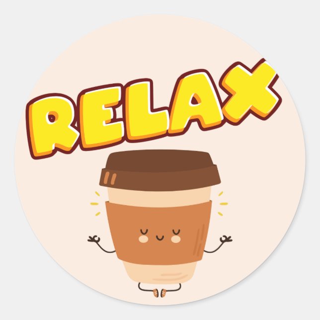 Funny Coffee relax Classic Round Sticker (Front)