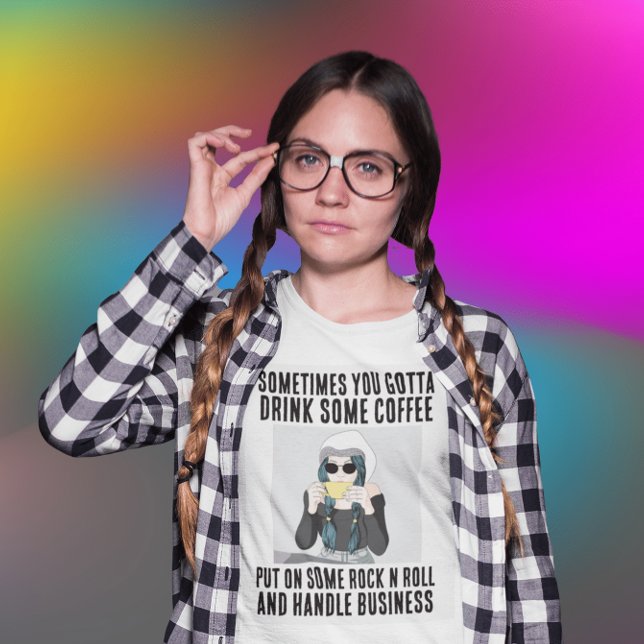 FUNNY COFFEE ROCK N ROLL LADIES T-SHIRTS (Creator Uploaded)