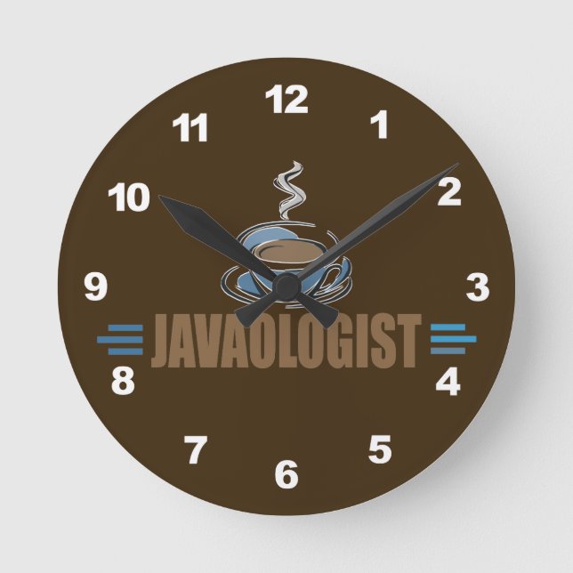 Funny Coffee Round Clock (Front)