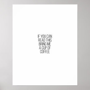 Funny coffee saying minimalist nordic typography poster