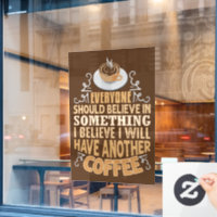 funny coffee shop word art Window Cling