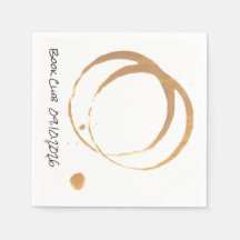 Funny Coffee Stain Book Club Party Cocktail Napkin