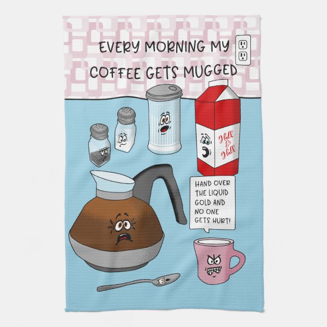 Funny Coffee Tea Towel (Vertical)