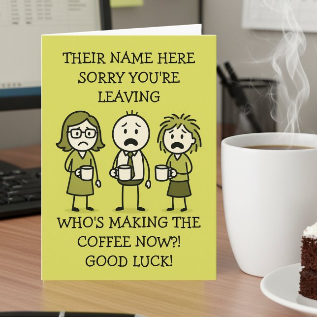 Funny Coffee-Themed Colleague Leaving Card (Creator Uploaded)