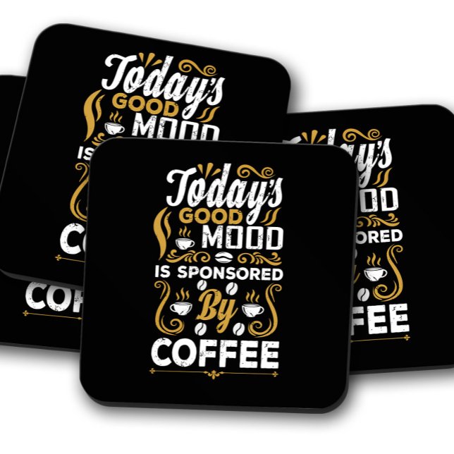 Funny Coffee "Today's Mood" | Humourous Coffee Set Coaster (Creator Uploaded)