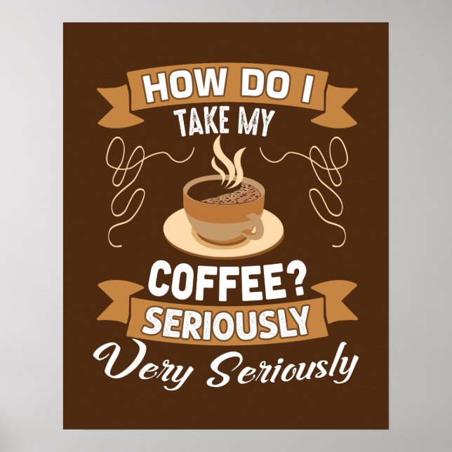 Funny coffee word art poster (Front)