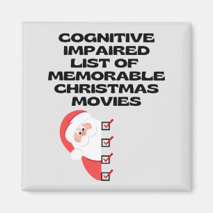 Funny Cognitive Christmas Movie List Magnet