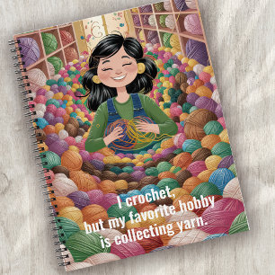 Funny Collecting Yarn Hobby Illustration Notebook