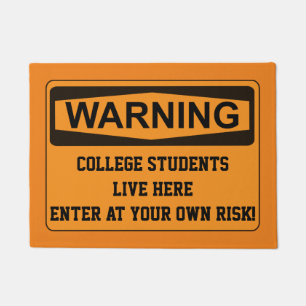 Funny College Door Mat - Enter At Your Own Risk