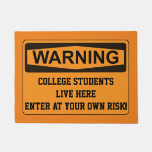 Funny College Door Mat - Enter At Your Own Risk