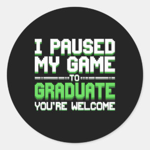 Funny College Or High School Gamer Graduation Cl O Classic Round Sticker
