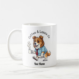 Funny Collie dog Business Suit Coffee  Mug
